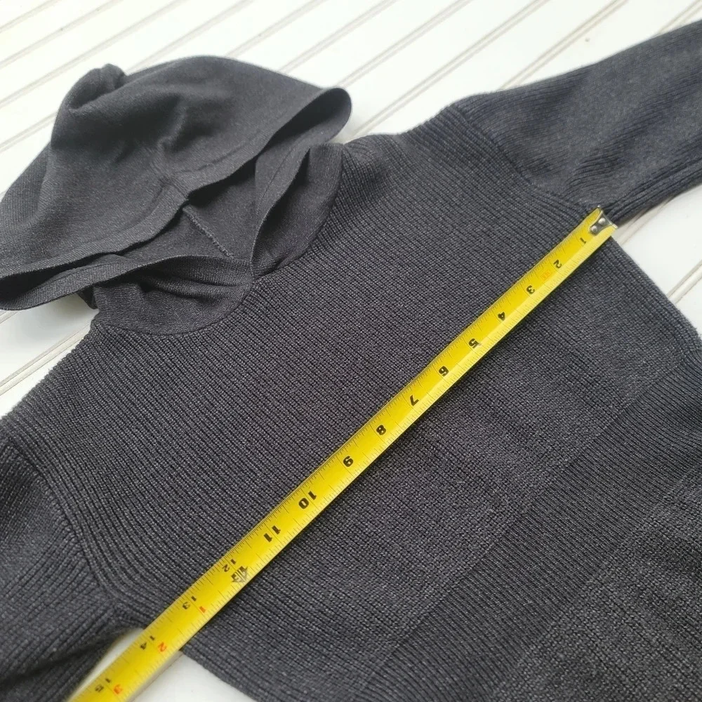 Danna Belle Hooded Sweater Dresses Girls Ribbed Charcoal Gray Long Sleeve Sz 12